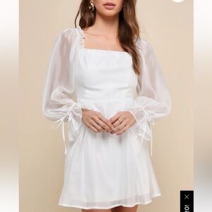 NWT White Chiffon Lulus Mini Dress